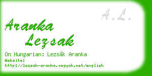 aranka lezsak business card